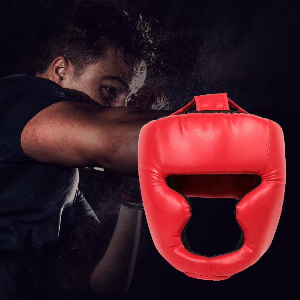 Full-Covered Thickened Boxing Helmet Karate Muay Thai Training Head Protector Training Sparring Safety Head Guard for Adult Kids