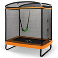 2 En 1 Trampoline Enfants (190X122Cm) Avec Balançoire Amovible Trampoline De Jardin Avec Filet De Sécurité Charge 100Kg Pour 3 Ans+ Bleu/Orange