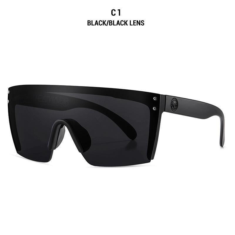 Heatwaves ANSI Z87+ Safety Polarized Sunglasses Visual Future Tech Lazer Face Stars & Stripes SOCOM Cases Sunglasses for Men & Trend Vintage Viral Designer Oversized Luxury for Travel with UV Protection Fishing Golf Case UV400 Square Conjoined Men Women