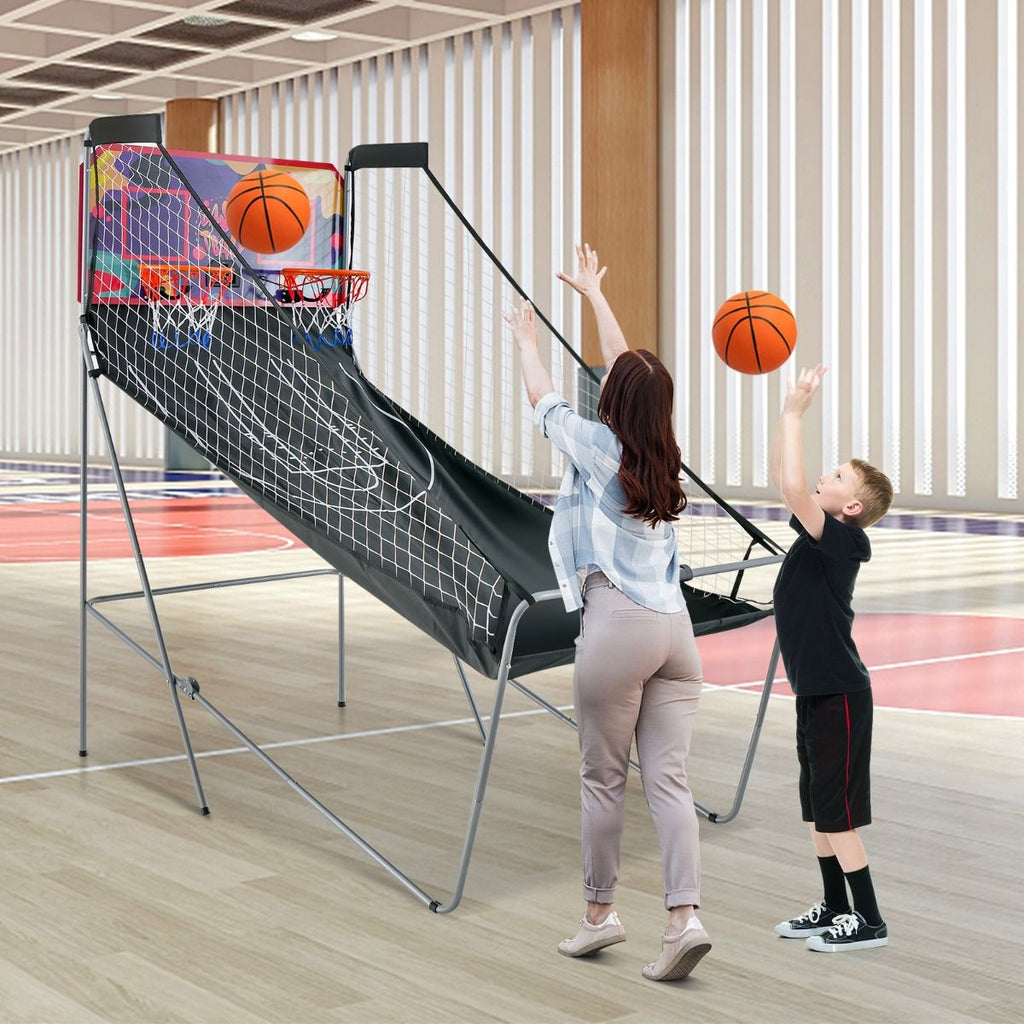 Jeu De Basketball Arcade Panier Compteur Basketball Panier De Basketball Arcade Blanc Et Noir 185X108X205Cm En Acier Bleu/Blanc/Gris/Violet