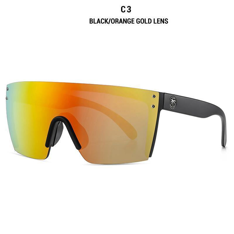Heatwaves ANSI Z87+ Safety Polarized Sunglasses Visual Future Tech Lazer Face Stars & Stripes SOCOM Cases Sunglasses for Men & Trend Vintage Viral Designer Oversized Luxury for Travel with UV Protection Fishing Golf Case UV400 Square Conjoined Men Women