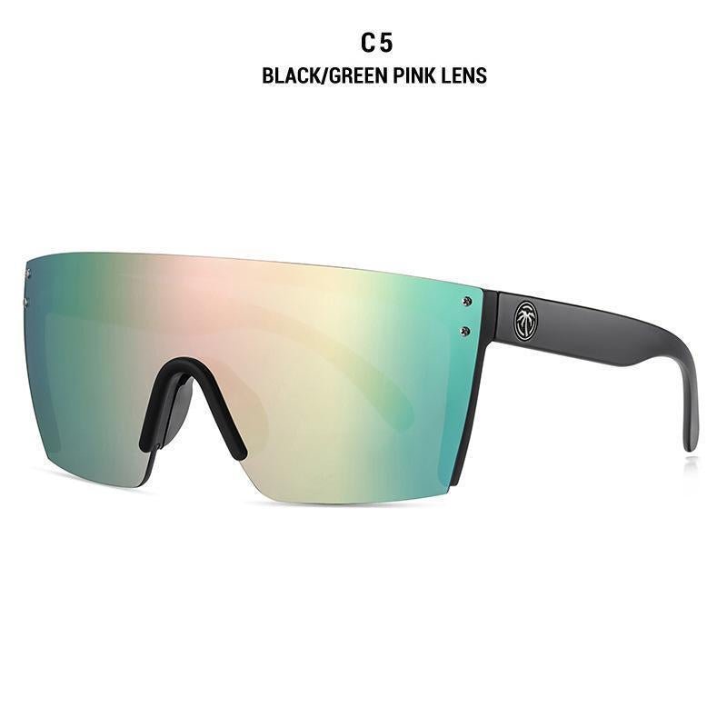 Heatwaves ANSI Z87+ Safety Polarized Sunglasses Visual Future Tech Lazer Face Stars & Stripes SOCOM Cases Sunglasses for Men & Trend Vintage Viral Designer Oversized Luxury for Travel with UV Protection Fishing Golf Case UV400 Square Conjoined Men Women