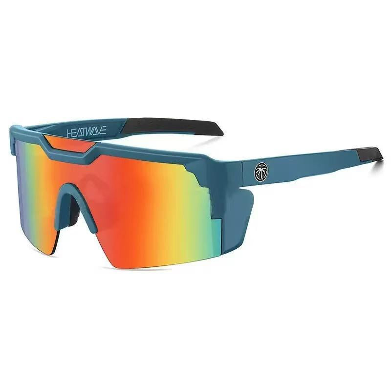 Heatwaves ANSI Z87+ Safety Polarized Sunglasses Visual Future Tech Lazer Face Stars & Stripes SOCOM Cases Sunglasses for Men & Trend Vintage Viral Designer Oversized Luxury for Travel with UV Protection Fishing Golf Case UV400 Square Conjoined Men Women