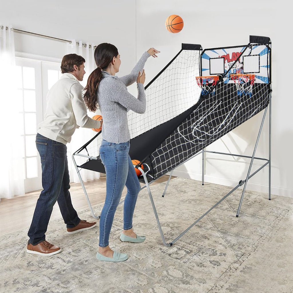 Jeu De Basketball Arcade Panier Compteur Basketball Panier De Basketball Arcade Blanc Et Noir 185X108X205Cm En Acier Bleu/Blanc/Gris/Violet